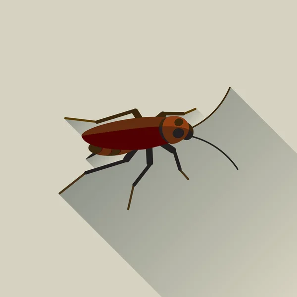 Vector larga sombra cucaracha insecto signo — Archivo Imágenes Vectoriales