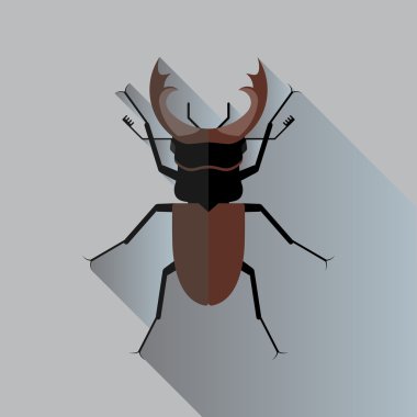 Vektör uzun gölge geyik böceği böcek böcek