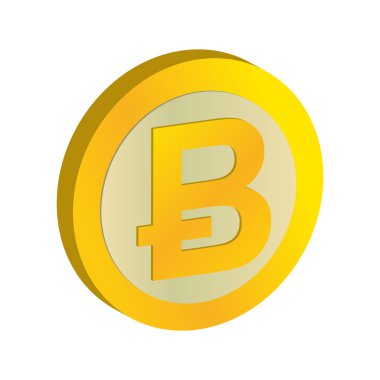 Gerçek Bitcoin işareti para sembol dijital para