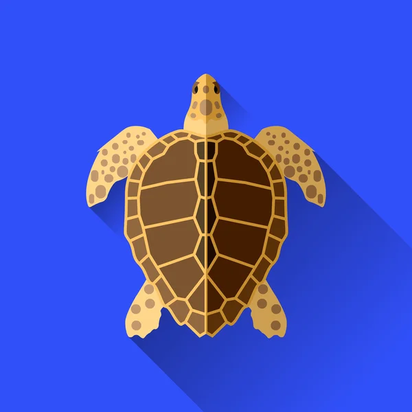 Vector larga sombra plana tortuga marina signo — Archivo Imágenes Vectoriales