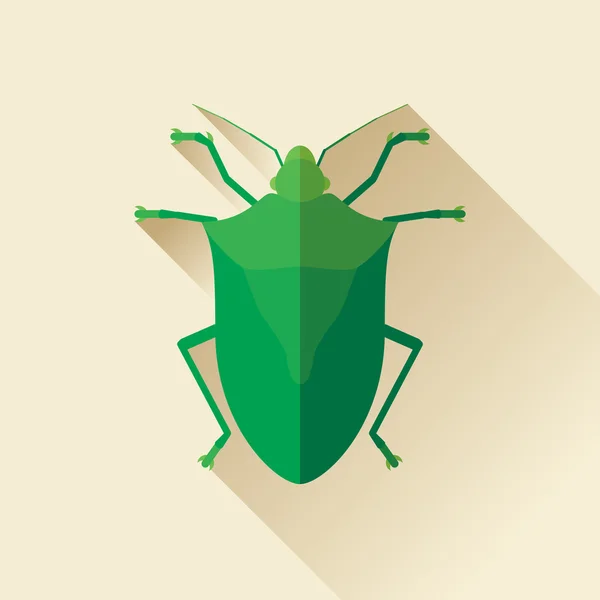 Διάνυσμα καιρό έντομο επίπεδη Bug Stingbug σκιά — Διανυσματικό Αρχείο