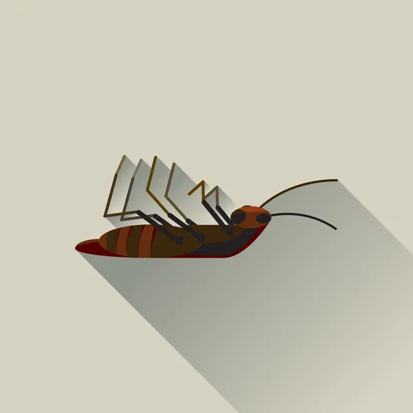 Διάνυσμα Long Shadow νεκρή κατσαρίδα έντομο ζωύφιου — Διανυσματικό Αρχείο