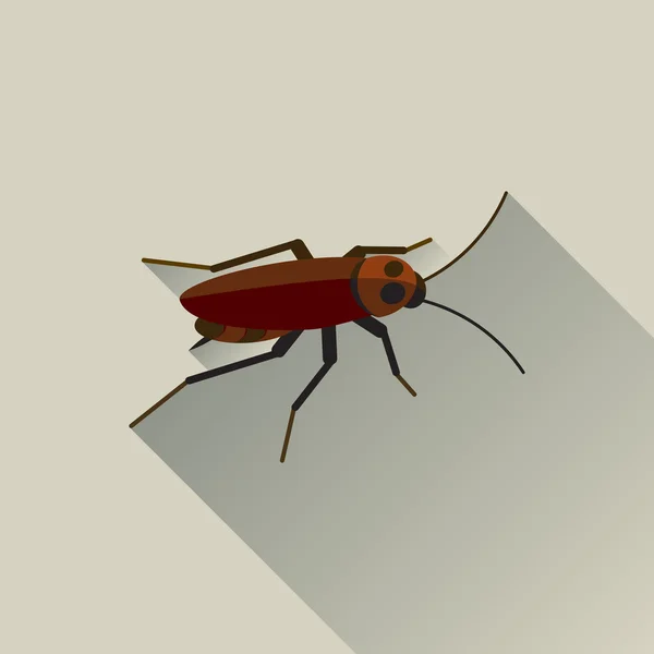Διάνυσμα Long Shadow κατσαρίδα Bug εντόμων σημάδι — Διανυσματικό Αρχείο