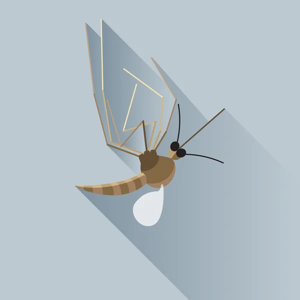 Διάνυσμα Long Shadow νεκρός κουνουπιών Bug το έντομο — Διανυσματικό Αρχείο