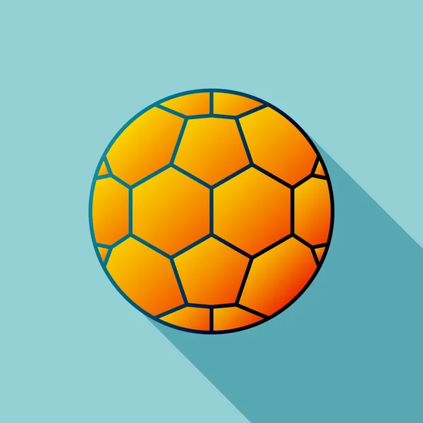 Vetor longa sombra plana bola de futebol — Vetor de Stock