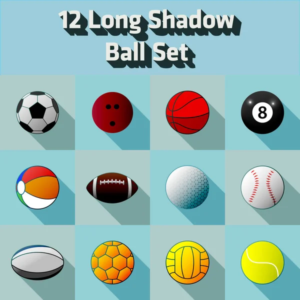 Balle de football plate vectorielle longue ombre — Image vectorielle