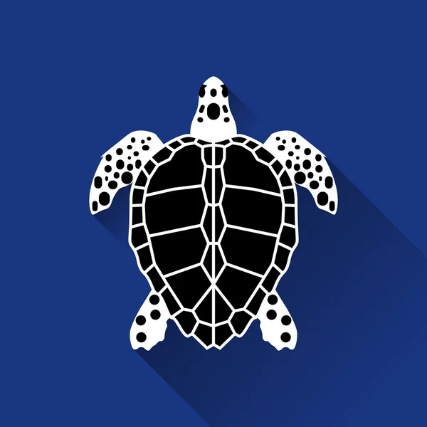 Векторный длинный силуэт морской черепахи — стоковый вектор