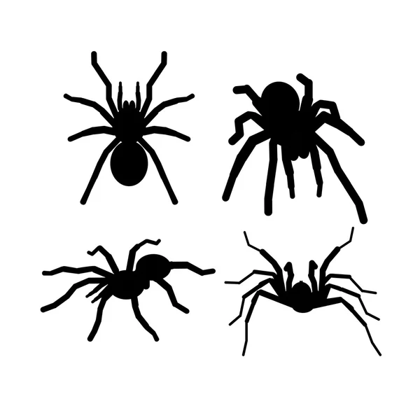 Vector negro silueta araña tarantola conjunto signo — Archivo Imágenes Vectoriales