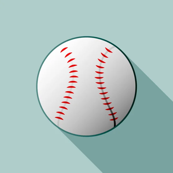 Ícone de bola de beisebol plano de sombra longa vetorial —  Vetores de Stock