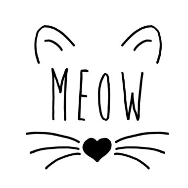 Beyaz arka plandaki kedi. Kedi baskı, kedi grafik, kedi illüstrasyon, kedi tasarımı, kedi grafik, kedi duvar kağıdı, sevimli kedi, Komik kedi, T-shirt Baskı, seni seviyorum, Sevgililer Günü, hayvan baskı, pembe kedi, kedi vektör