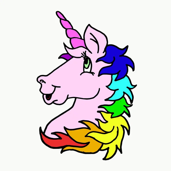 Enhörning på vit bakgrund. Vektor illustration Unicorn. Unicorn låg Poly design. Tecknad Magic Unicorn. Vektor färg Unicorn. Unicorn logotyp. Unicorn ikon. Unicorn konst. Unicorn djur. Unicorn-kort. Unicorn bakgrund. Unicorn affisch. Unicorn Wild — Stock vektor