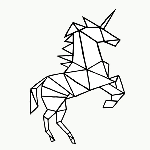 Einhorn auf weißem Hintergrund. Vektorillustration Einhorn. Einhorn Low-Poly-Design. Zauberhaftes Einhorn. Vektorfarbe Einhorn. Einhorn-Logo. Einhorn-Symbol. Einhorn-Kunst. Einhorntiere. Einhornkarte — Stockvektor