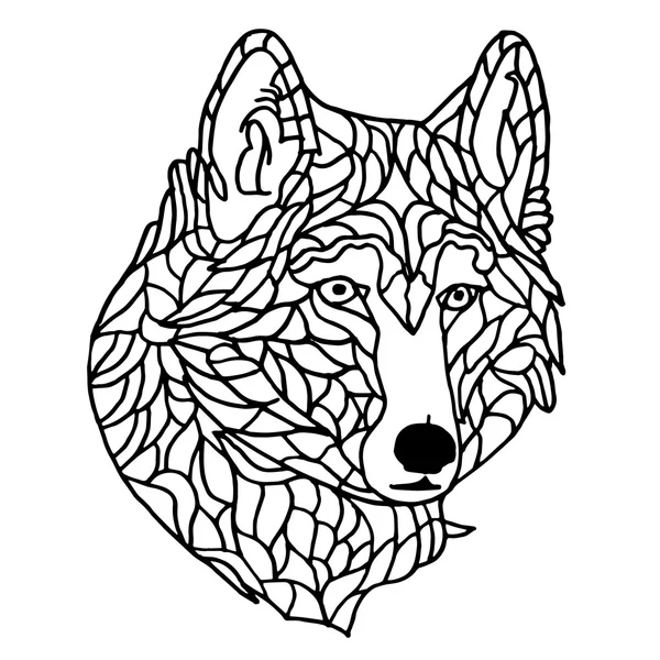 Lupo su sfondo bianco. Tatuaggio lupo. Icona del lupo. Logo Wolf. Arte del lupo. Cartone animato Wolf. Un animale lupo. Scarabocchio lupo. Oggetti lupo. Oggetti lupo. Lupo che corre. Vettore di lupi. Lupo carino. Disegno del lupo. Volto di lupo . — Vettoriale Stock