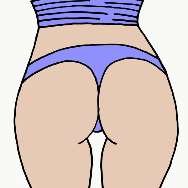 Female booty on a white background. Vector ass girl. Pop art style illustration. Sexy woman booty. Female Booty, sexy woman ass. Vector Illustration Booty. Ass icon. Ass logo. Ass art.Booty poster.Ass — Stock vektor