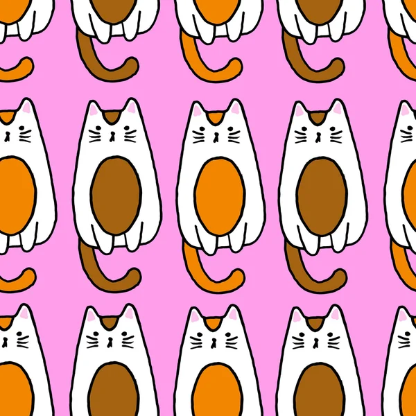 Katze auf rosa Hintergrund. Vektor Illustration Katze. Katzengesicht. Katzensymbol. Katzenlogo. Katzenkunst. Katzenprint, Katzengrafik, Katzenillustration, Leinwanddruck, Katzenmuster, Katzendesign, Katzengrafik, Katzentapete. Katze — Stockvektor