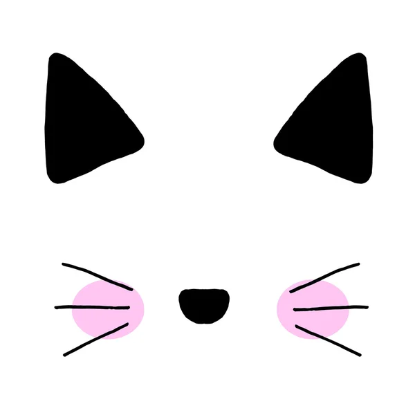 Kočka na bílém pozadí. Kočičí tisk, kočka grafika, kočičí ilustrace, kočičí design, kočka grafika, Tapeta, rozkošná kočka, zábavná kočka, tričko tisk, miluji tě, Valentýn, zvířecí tisk, růžová kočka, kočičí vektor — Stockový vektor