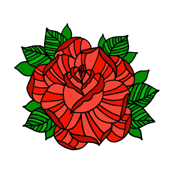 Ros på vit bakgrund. Rose vektor. Rose-ikonen. Rose logo. Vektor illustration av blomros. Vacker ros. Rosen konst. Rosenbukett. Rosen natur. Ökade objekt. Rose affisch. Rose Vintage. Rosen knopp — Stock vektor