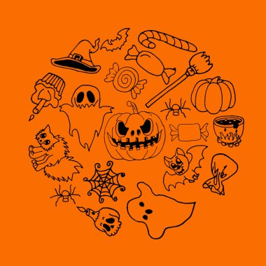 Cadılar Bayramı seti. Cadılar Bayramı balkabağı. Cadılar Bayramı partisi. Cadılar Bayramı tatili. Cadılar Bayramı şekeri. Cadılar Bayramı simgesi. Cadılar Bayramı logosu. Cadılar Bayramı sınırı. Cadılar Bayramı nesneleri. Cadılar Bayramı sanatı. Cadılar Bayramı illüstrasyon. 