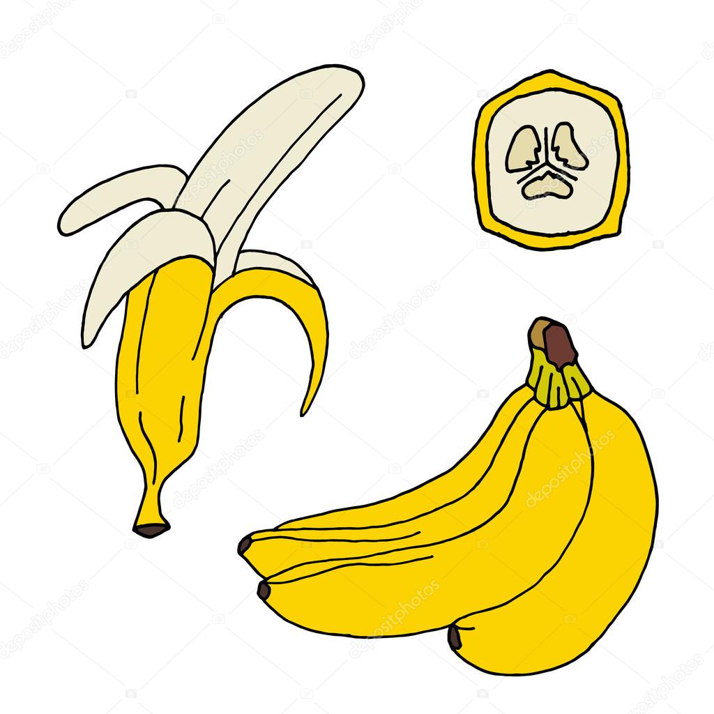 Collection of bananas icon. Banana set. Banana design. Banana texture. Banana fresh. Banana cartoon. Banana color. Banana illustration. Banana vector. Banana poster. Banana background. Banana fruit.  