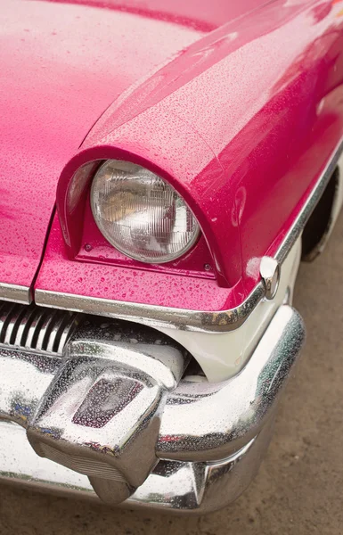 Classic car with close-up on headlights — Stock Photo, Image