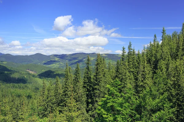 Horská krajina na pozadí modré oblohy. — Stock fotografie