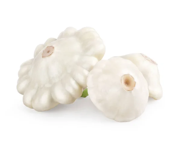 Patty pan patisson squash terisolasi di atas putih Stok Foto