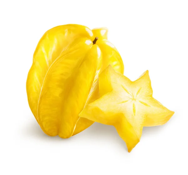 Carambola estrela fruta isolada sobre fundo branco — Fotografia de Stock
