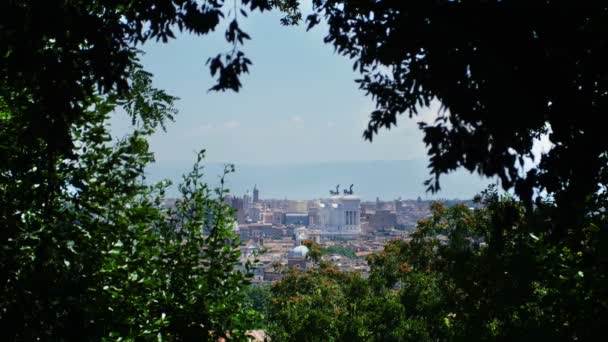 De skyline van Rome vanaf Gianicolo — Stockvideo