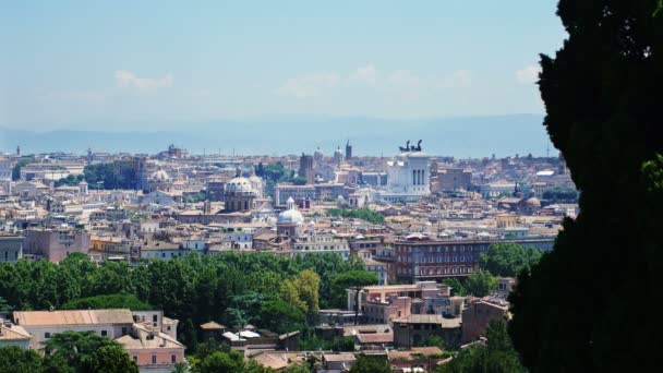 De skyline van Rome vanaf Gianicolo — Stockvideo
