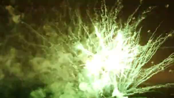 Fogos de artifício durante a noite de verão — Vídeo de Stock