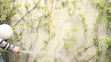 Bahçeyi sulayan adam.