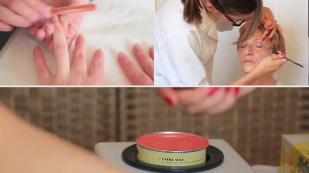 Schoonheidsspecialiste doen spa procedures — Stockvideo