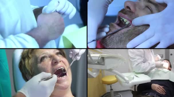 Dentista trabajando en una verdadera cirugía dental — Vídeo de stock