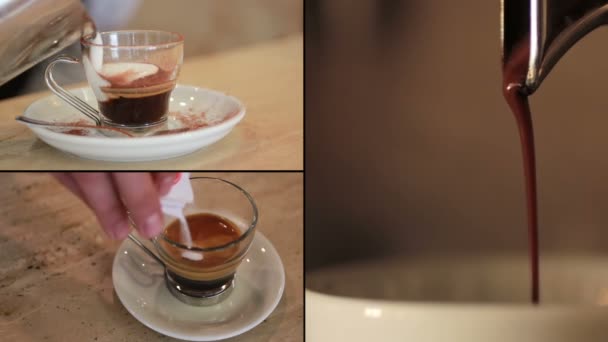 Italiaanse koffie. Multiscreen — Stockvideo