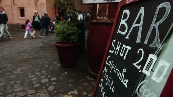 Rua velha pictórica de Roma — Vídeo de Stock