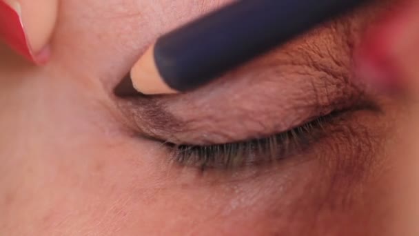 Esteticista aplicando maquillaje — Vídeo de stock