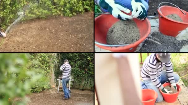 Homem plantando sementes — Vídeo de Stock