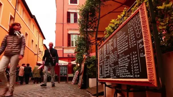 Malerische alte straße von rom — Stockvideo