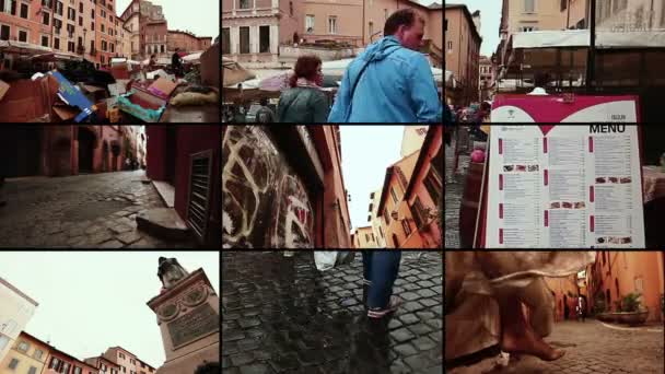 Obrázkového starých ulic Říma — Stock video