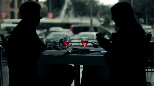 Brindando en un almuerzo de negocios y sonriendo — Vídeos de Stock