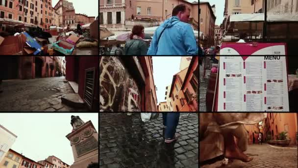 Picturale oude straten van Rome — Stockvideo