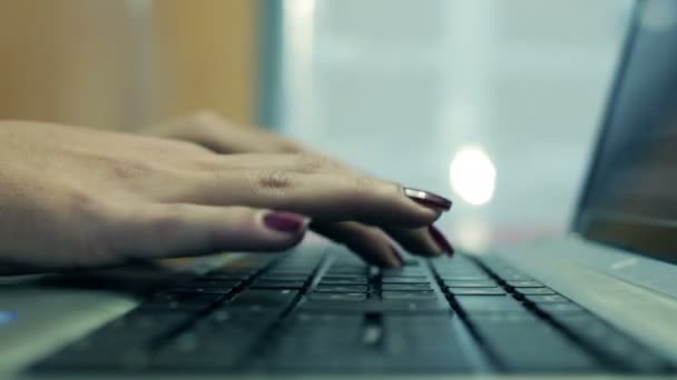 Zakelijke dame te typen op laptop — Stockvideo