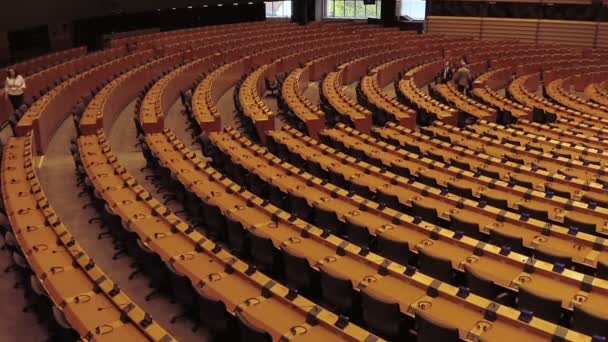 Plenary Room of European Parliament in Bruxelles — Stock Video