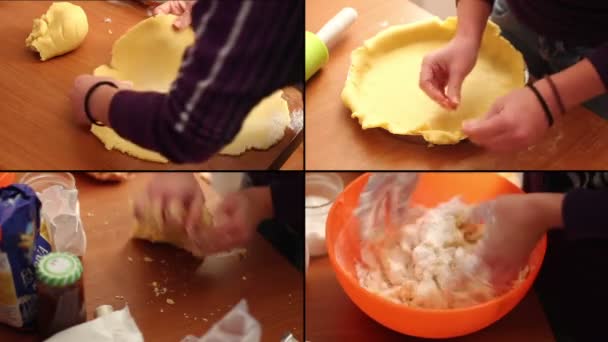 Preparazione di torta con noci — Video Stock