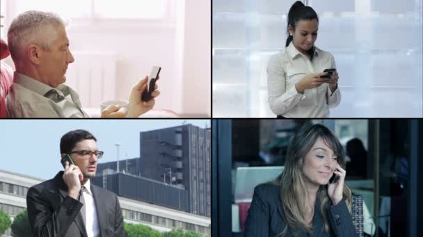 Business people using smartphone: 4k composite footage — ストック動画