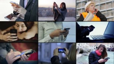 akıllı telefonlar kullanan kişiler Multiscreen bileşimi