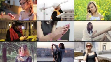 iş için ücretsiz zamanında akıllı telefonlar kullanan kişiler
