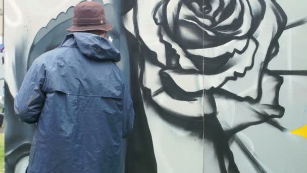 Art och graffiti gatufesten — Stockvideo