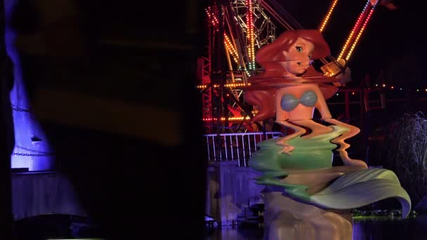 Dismaland at night: the art installation of Banksy in weston super mare, UK — Stock Video