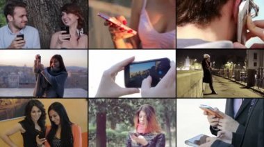 Kullanan kişiler telefon - ekranlı akıllı. 4k